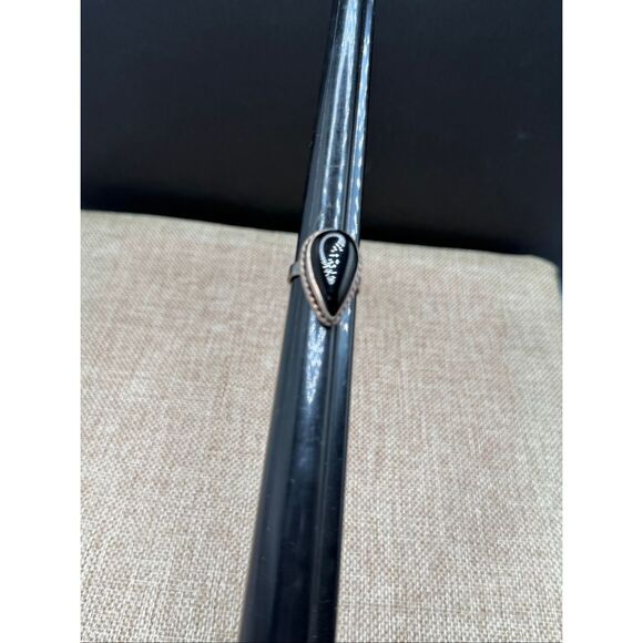 Vintage Sterling Silver Black Onyx Teardrop Ring – Southwestern Artisan Style, S - Picture 8 of 8